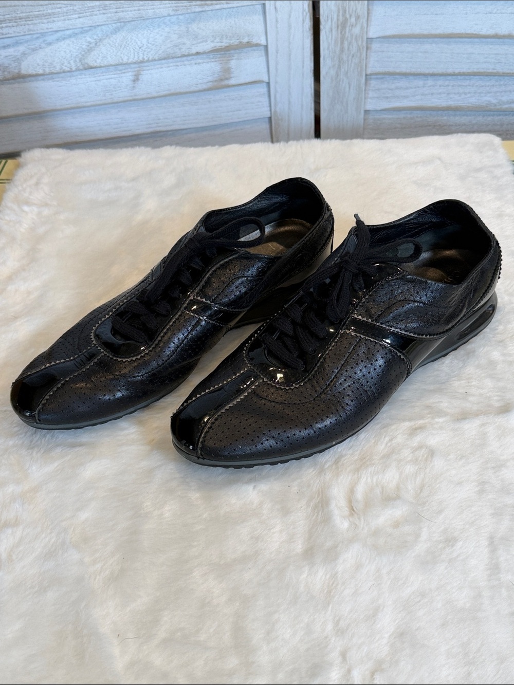 Cole Haan Nike Air Bria Perforated Leather Lace-Up Sneakers - Picture 5 of 12